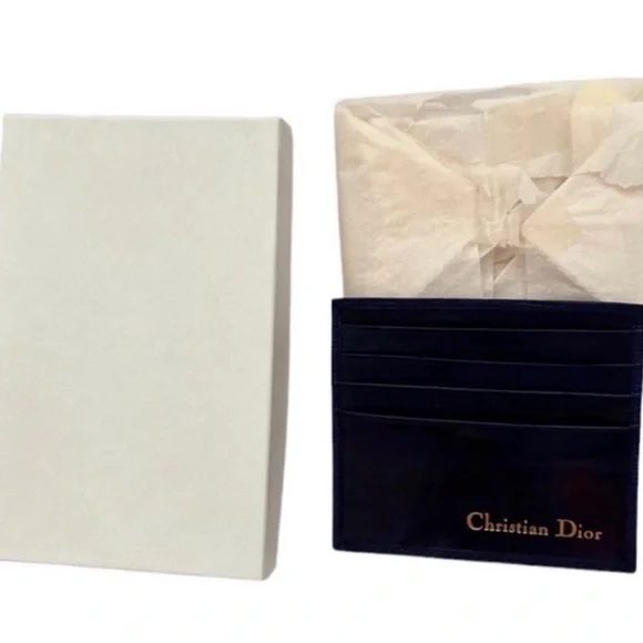 Dior Four Slot Card Holder Blue Calfskin - Picture 4 of 5